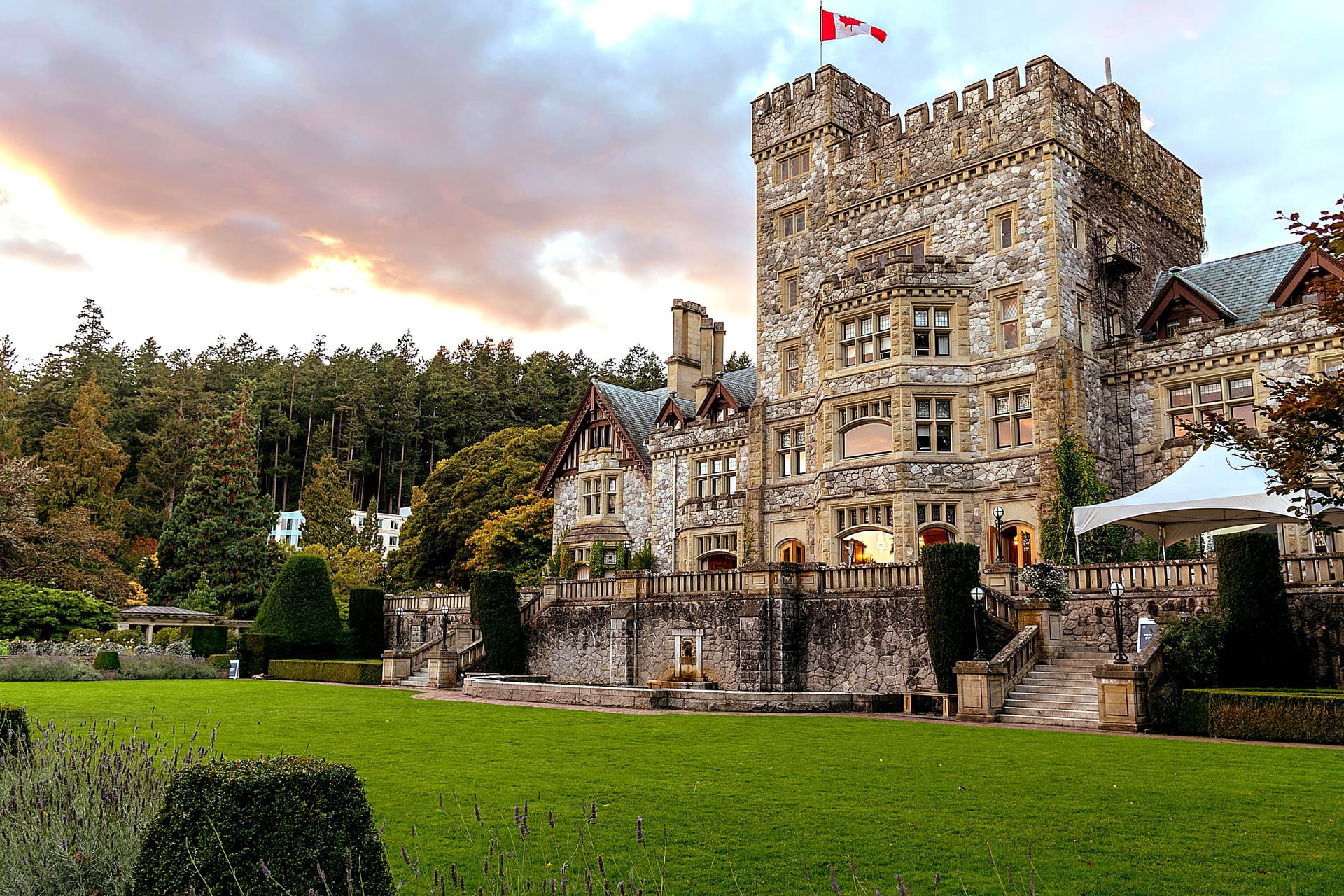 Hatley Castle near Victoria, BC, a stop on the Vancouver to Victoria day trip